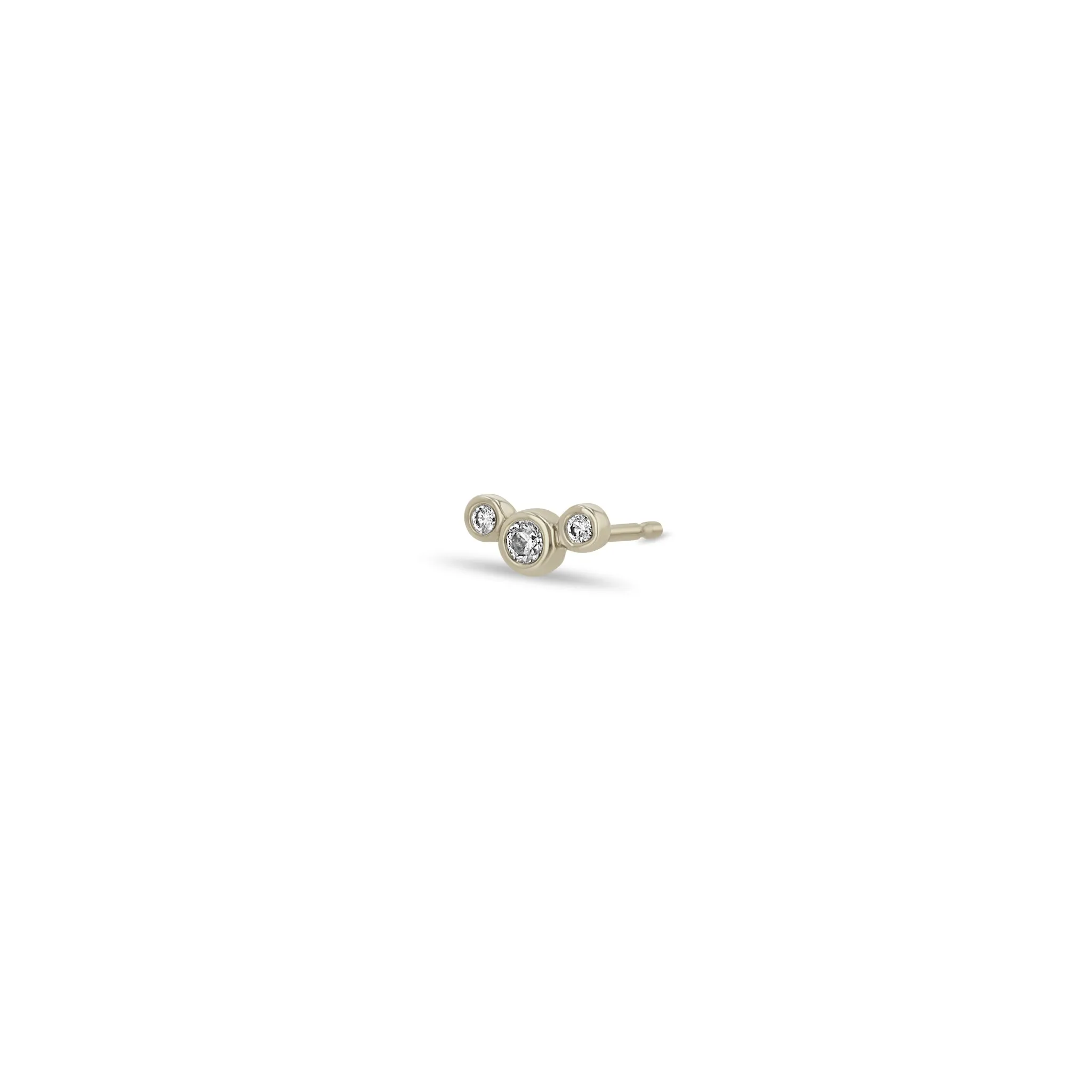 14k 3 Small Graduated Diamond Bezel Studs
