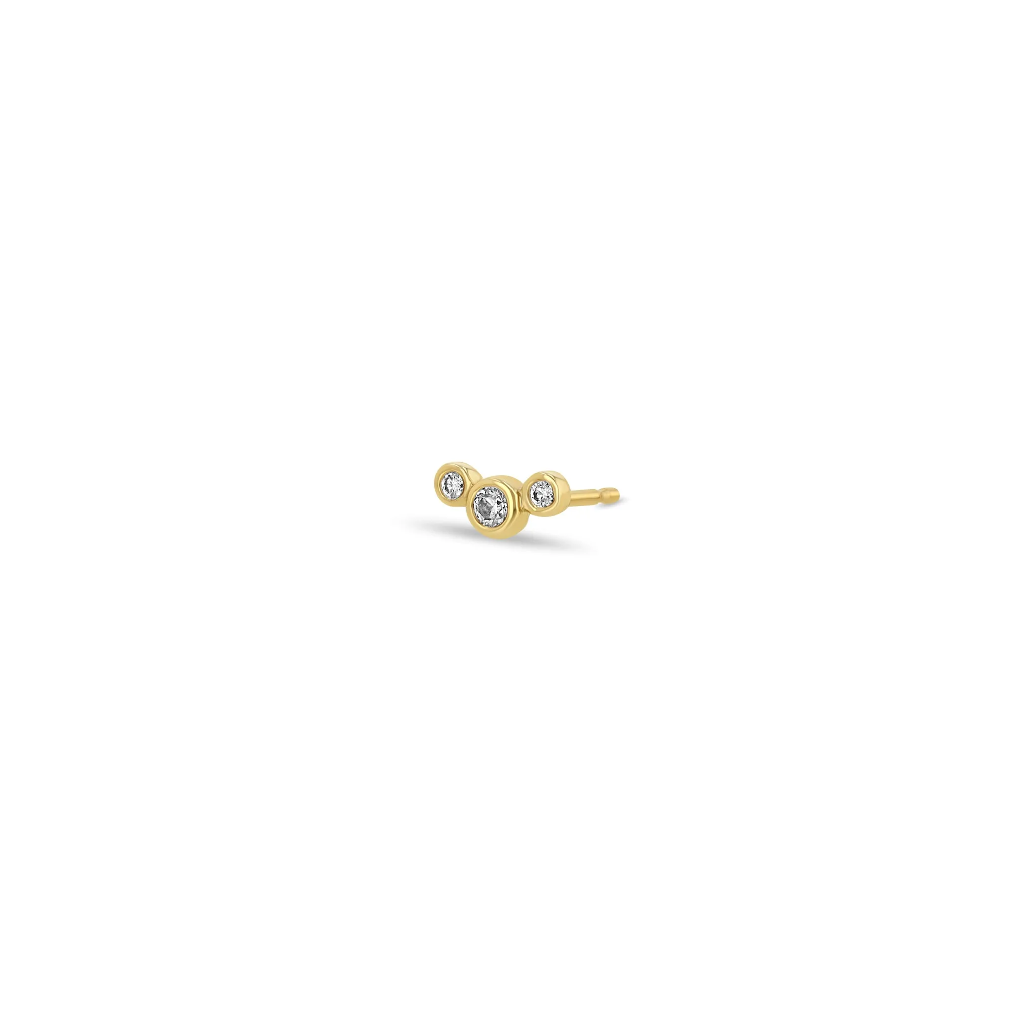 14k 3 Small Graduated Diamond Bezel Studs