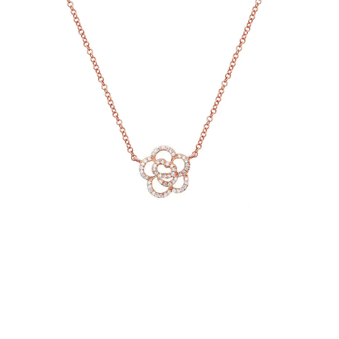 14K GOLD DIAMOND CAMILIA NECKLACE