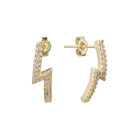 14K Gold Lightning stud earrings