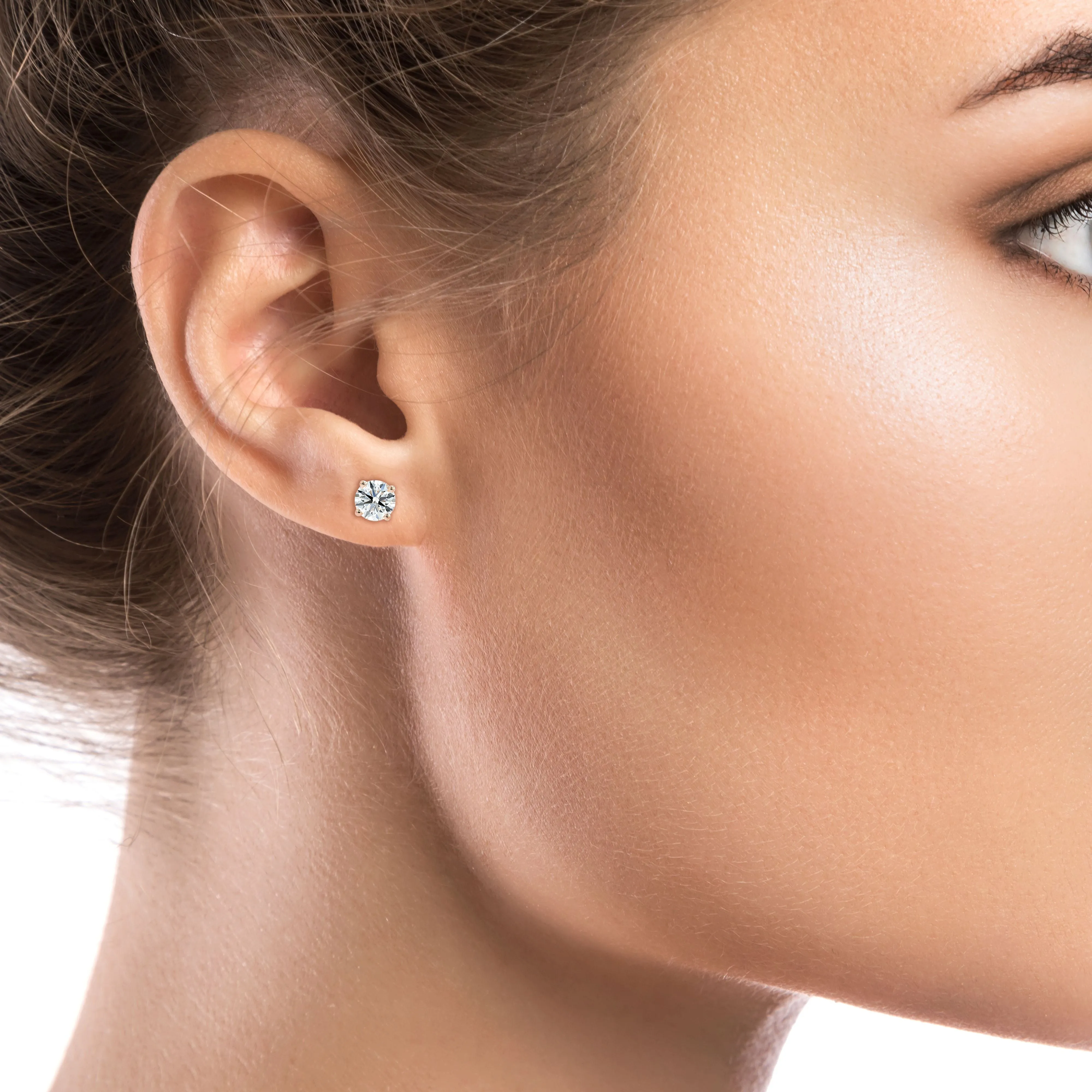 14k Rose Gold 4-prong Round Brilliant Diamond Stud Earrings (1 Ct. T.w., Si1-si2 Clarity, J-k Color)