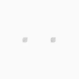 14K White Gold Diamond Solitaire Stud Earrings, 0.15 TCW