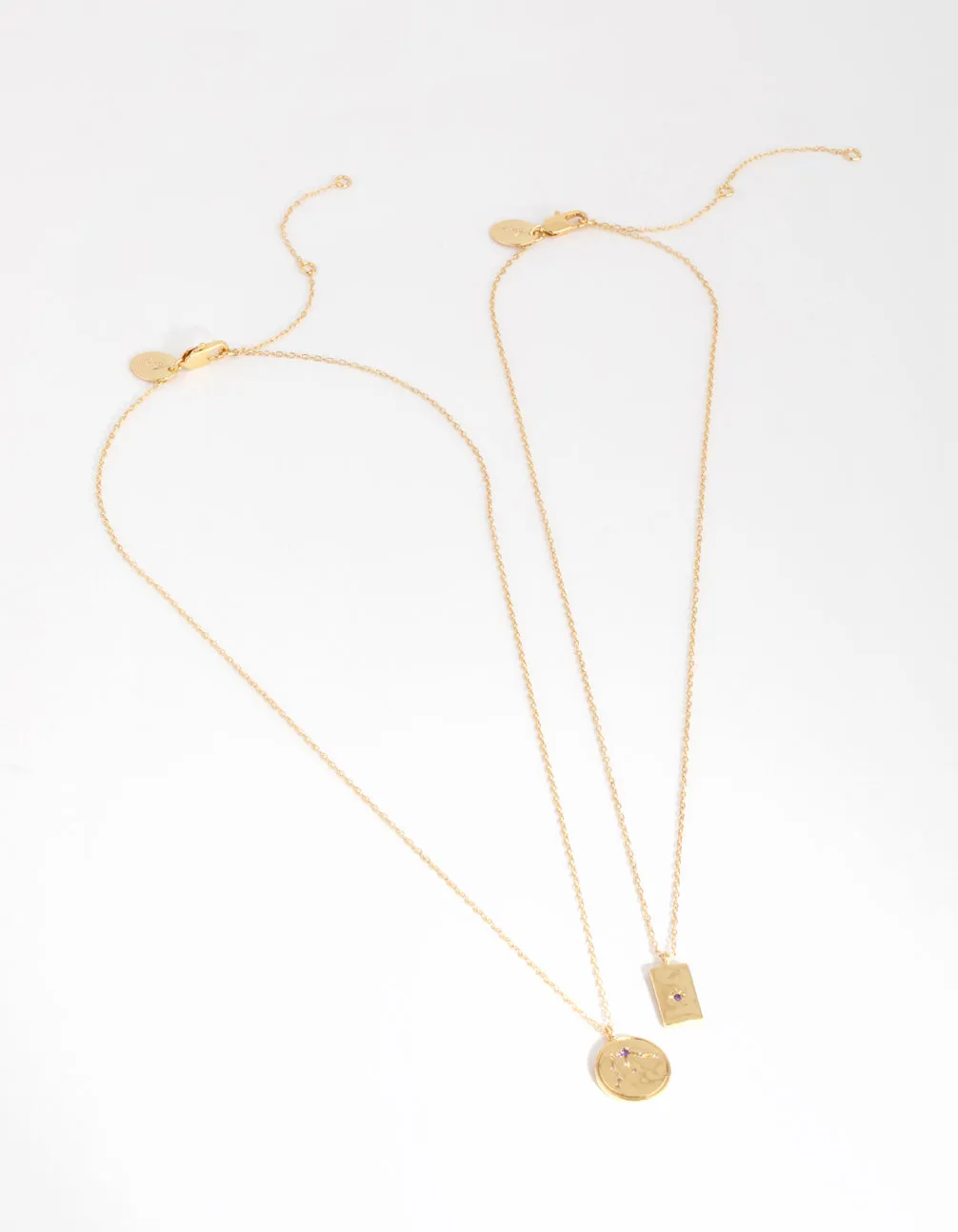 18ct Gold Plated Cubic Zirconia Aquarius Necklace Set
