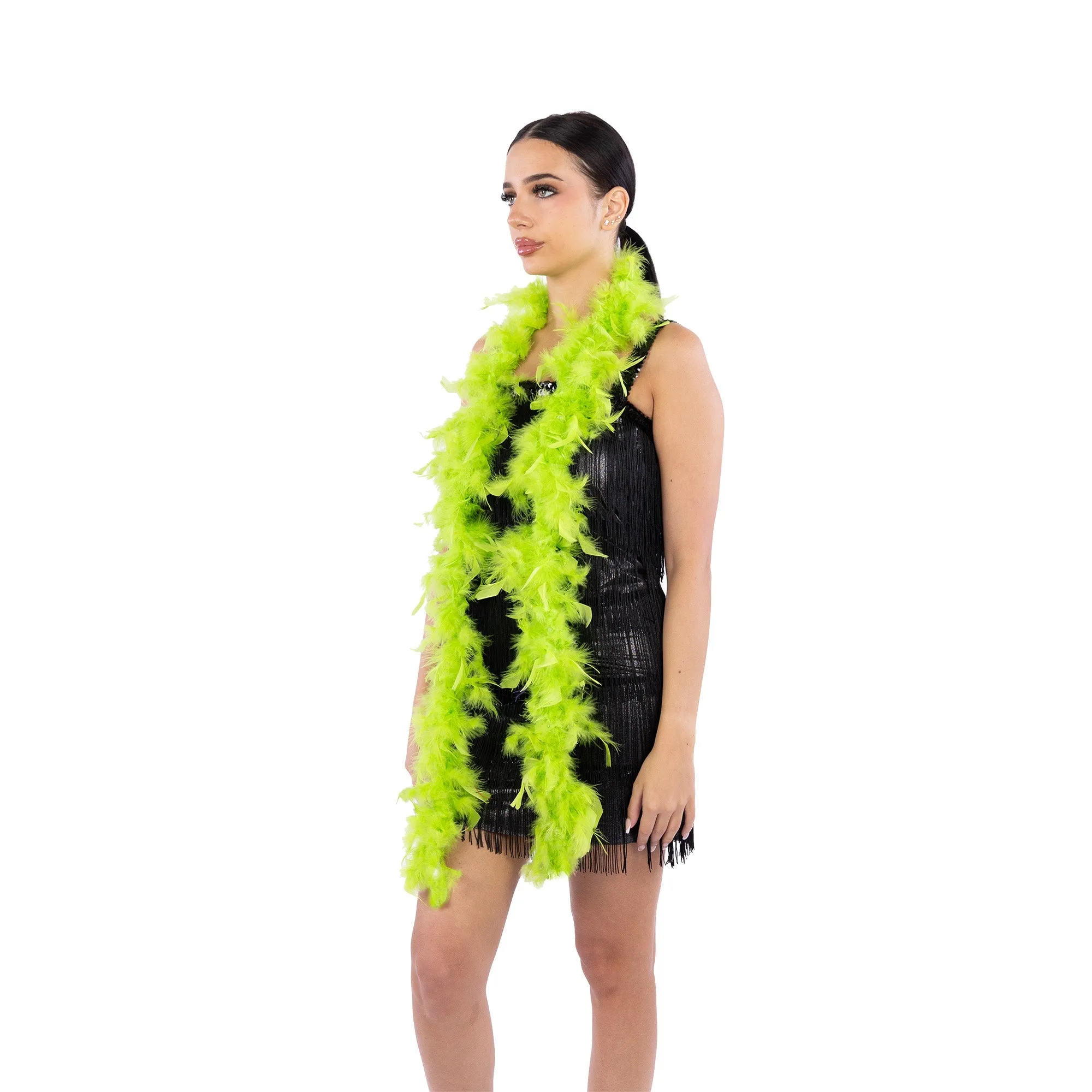 1920s Lime Green Deluxe Boa, 72 Inches, 1 Count