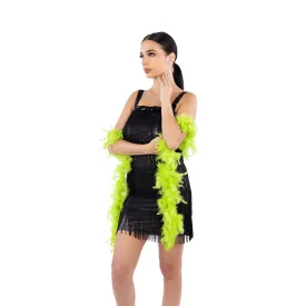 1920s Lime Green Deluxe Boa, 72 Inches, 1 Count