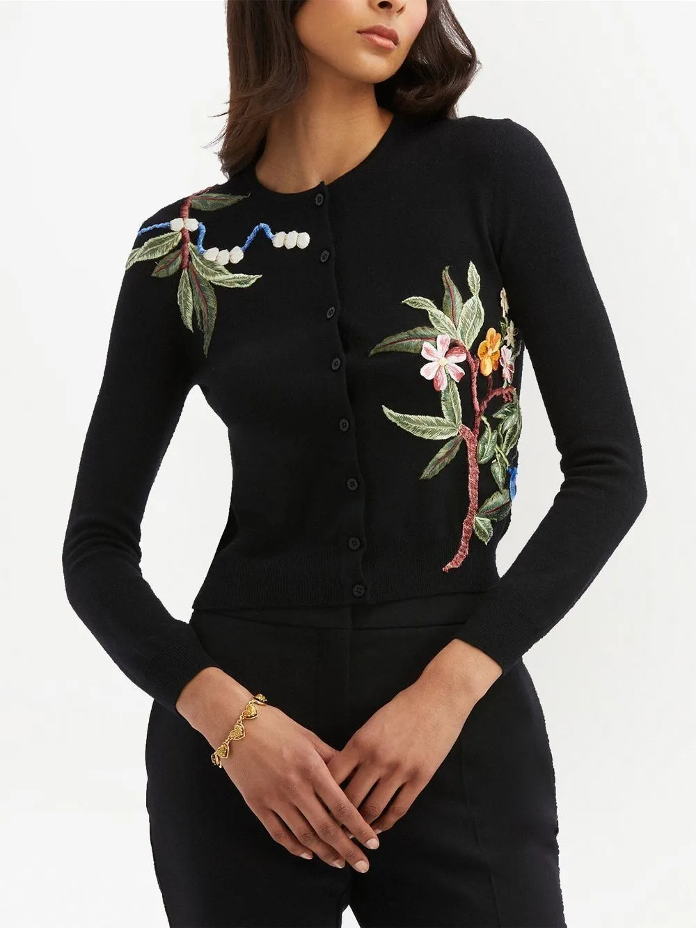 22FE145TPF Floral embroidered cardigan