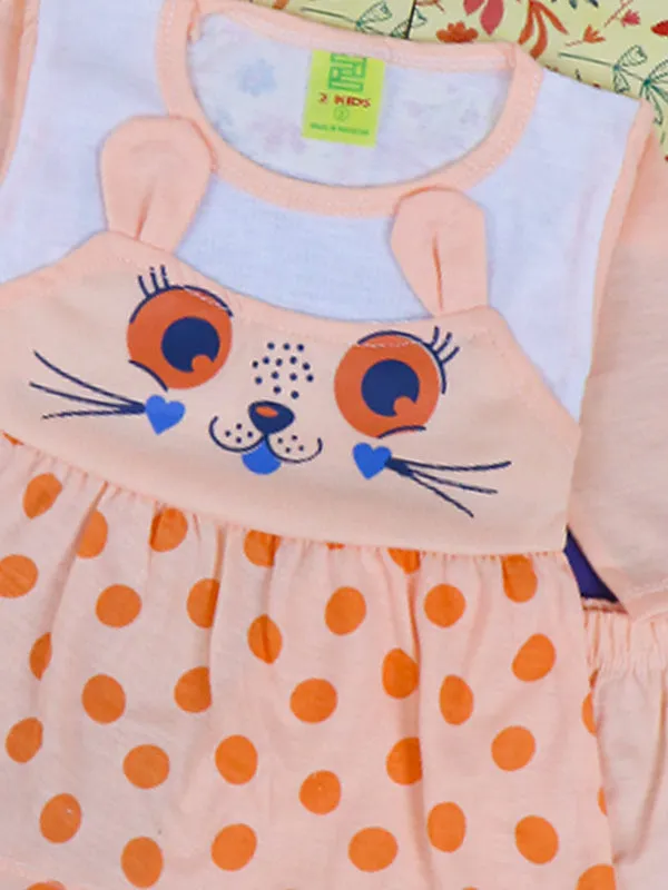 3Mth - 9Mth Kitty Light Orange Baby Suit For Newborn NBS116