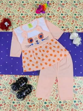 3Mth - 9Mth Kitty Light Orange Baby Suit For Newborn NBS116