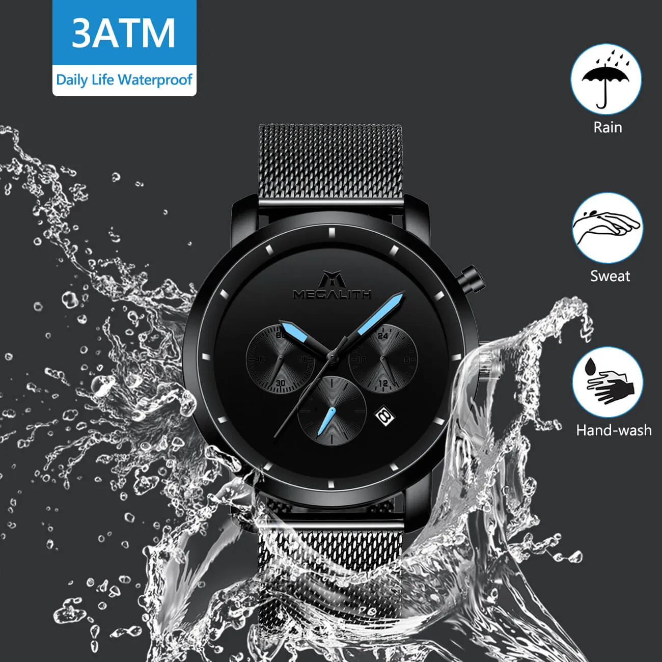 8021M | Quartz Men Watch | Mesh Band