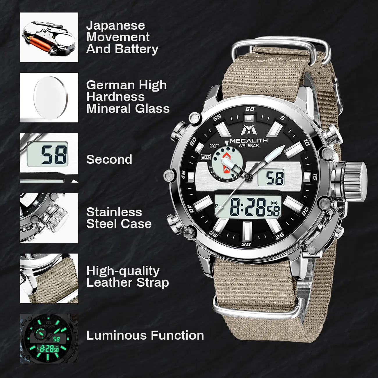 8229M | Quartz Men Watch | Nylon Band