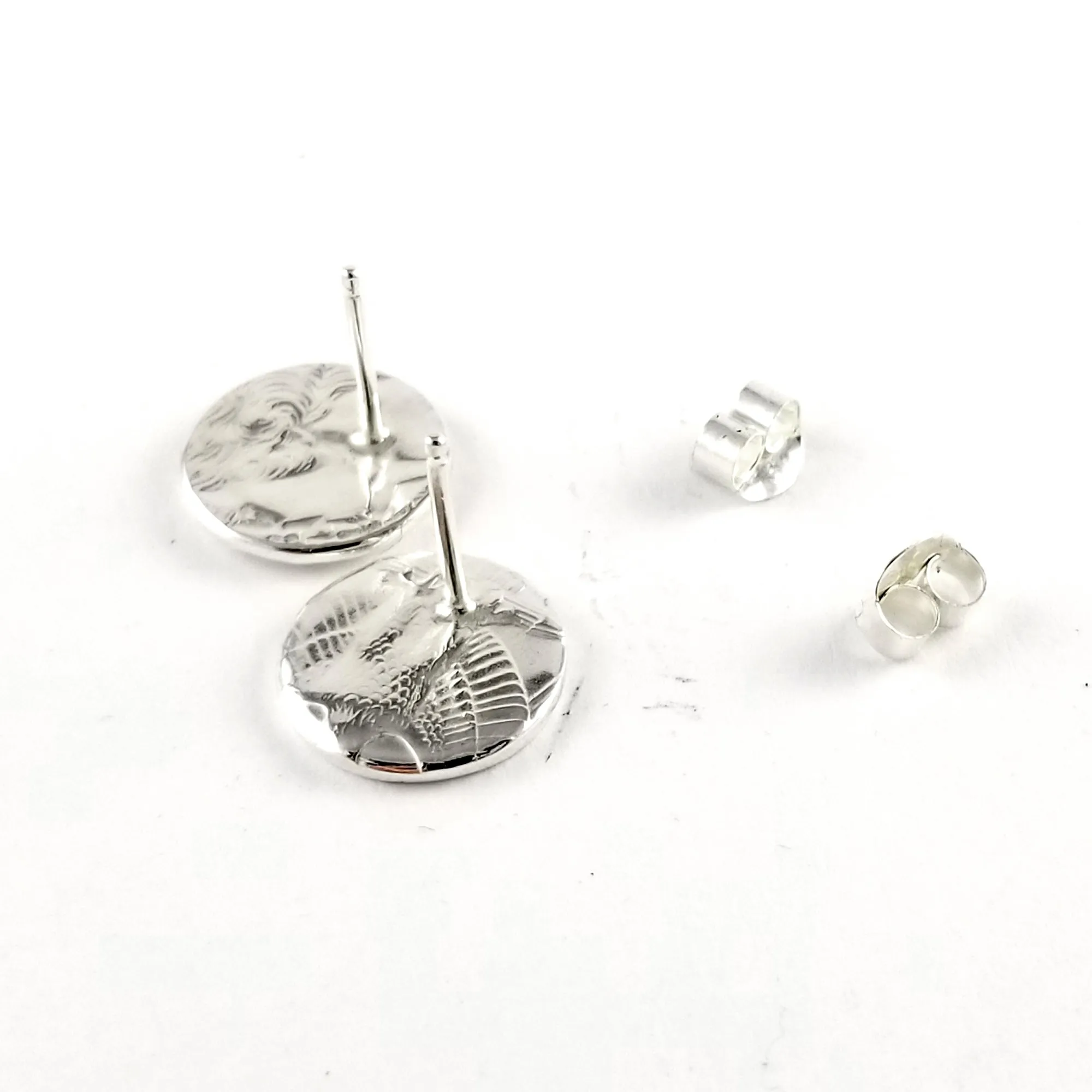 90% Silver Quarter Heads & Tails Punch Out Stud Earrings