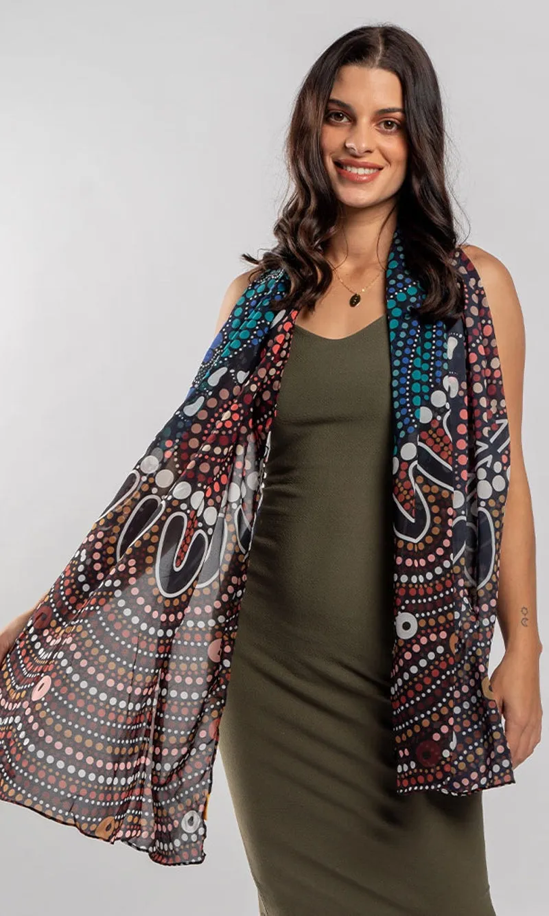 Aboriginal Art Scarf Heal Our Nura