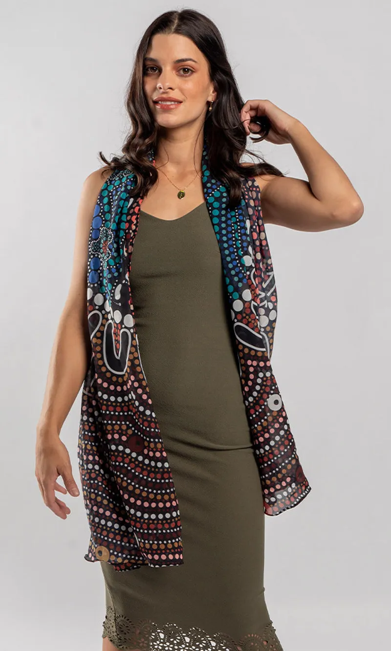 Aboriginal Art Scarf Heal Our Nura