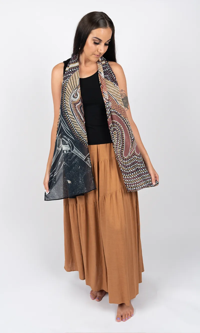 Aboriginal Art Scarf Respecting our Elders