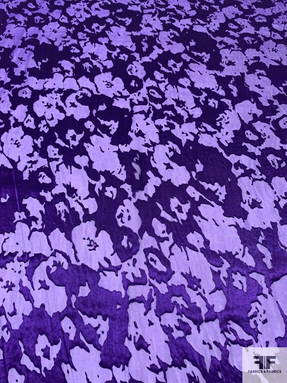 Abstract Burnout Silk-Rayon Chiffon - Purple