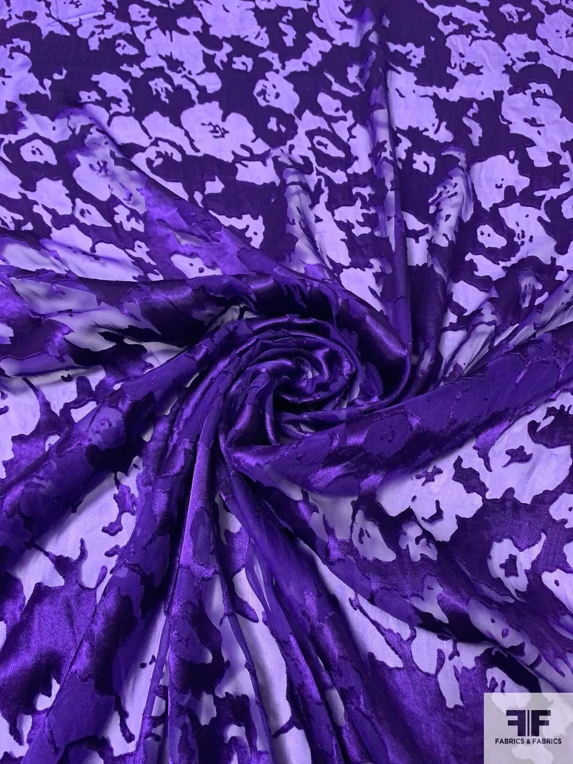 Abstract Burnout Silk-Rayon Chiffon - Purple