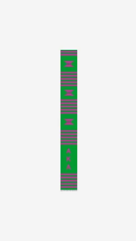 AKA Green Letters Kente Cloth Stole