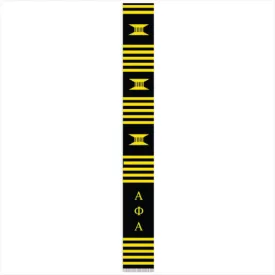 Alpha Black Letters Kente Cloth Stole