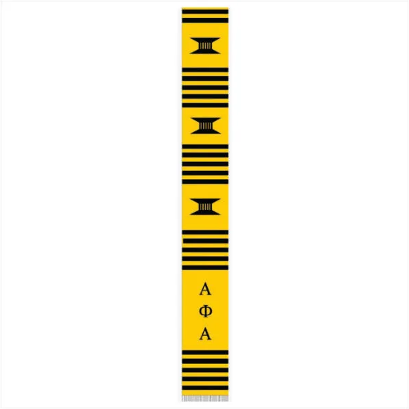Alpha Bright Gold Letters Kente Cloth Stole