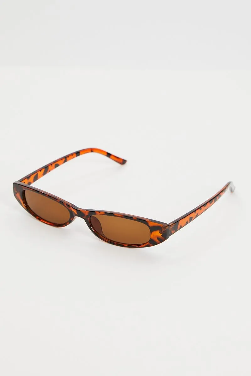 Animal Print Cat Eye Frame Acrylic Sunglasses