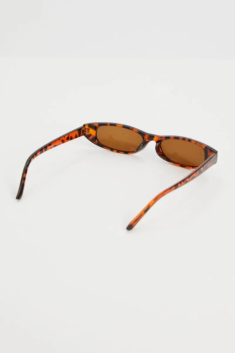 Animal Print Cat Eye Frame Acrylic Sunglasses
