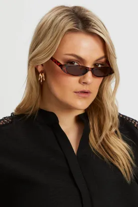 Animal Print Cat Eye Frame Acrylic Sunglasses