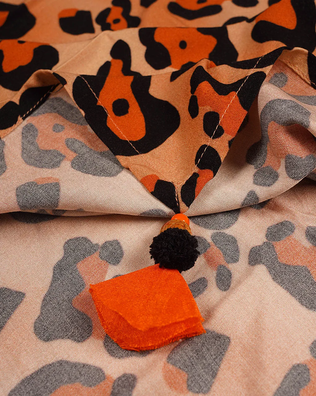 Animal Skin Screen Print Rayon Scarf