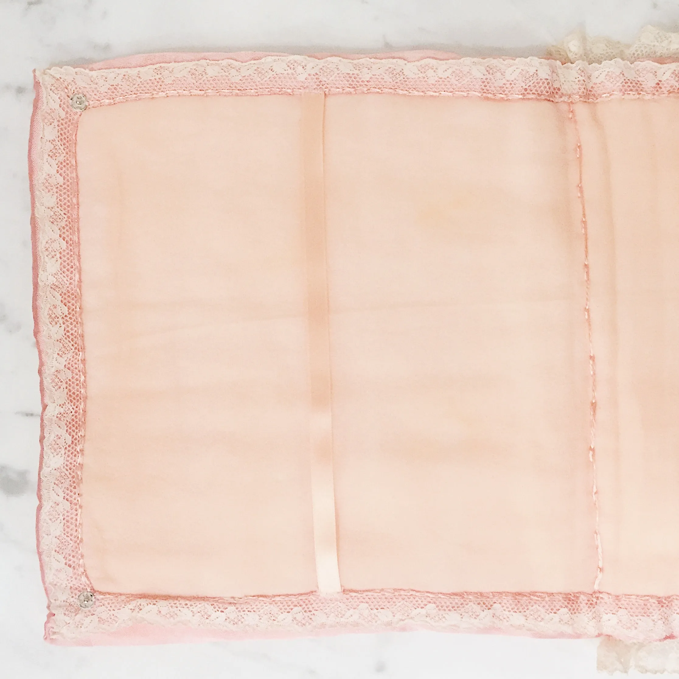 Antique 1920s Rose Embroidered Lingerie Case
