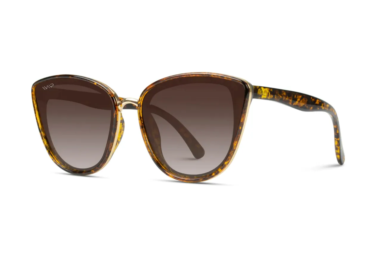 Aria Cateye Sunglasses  - Brown**