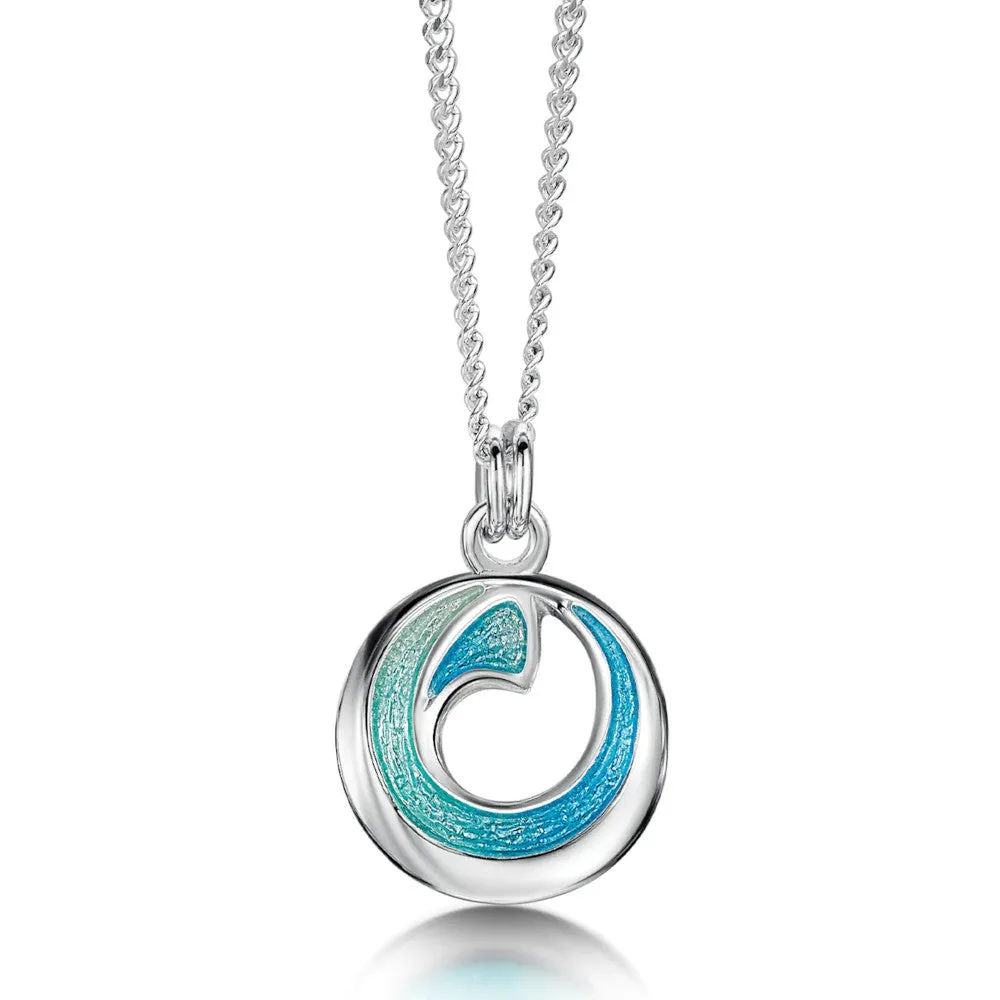 Atlantic Breaker Small Sterling Silver and Enamel Pendant - EP0V1-SHAL