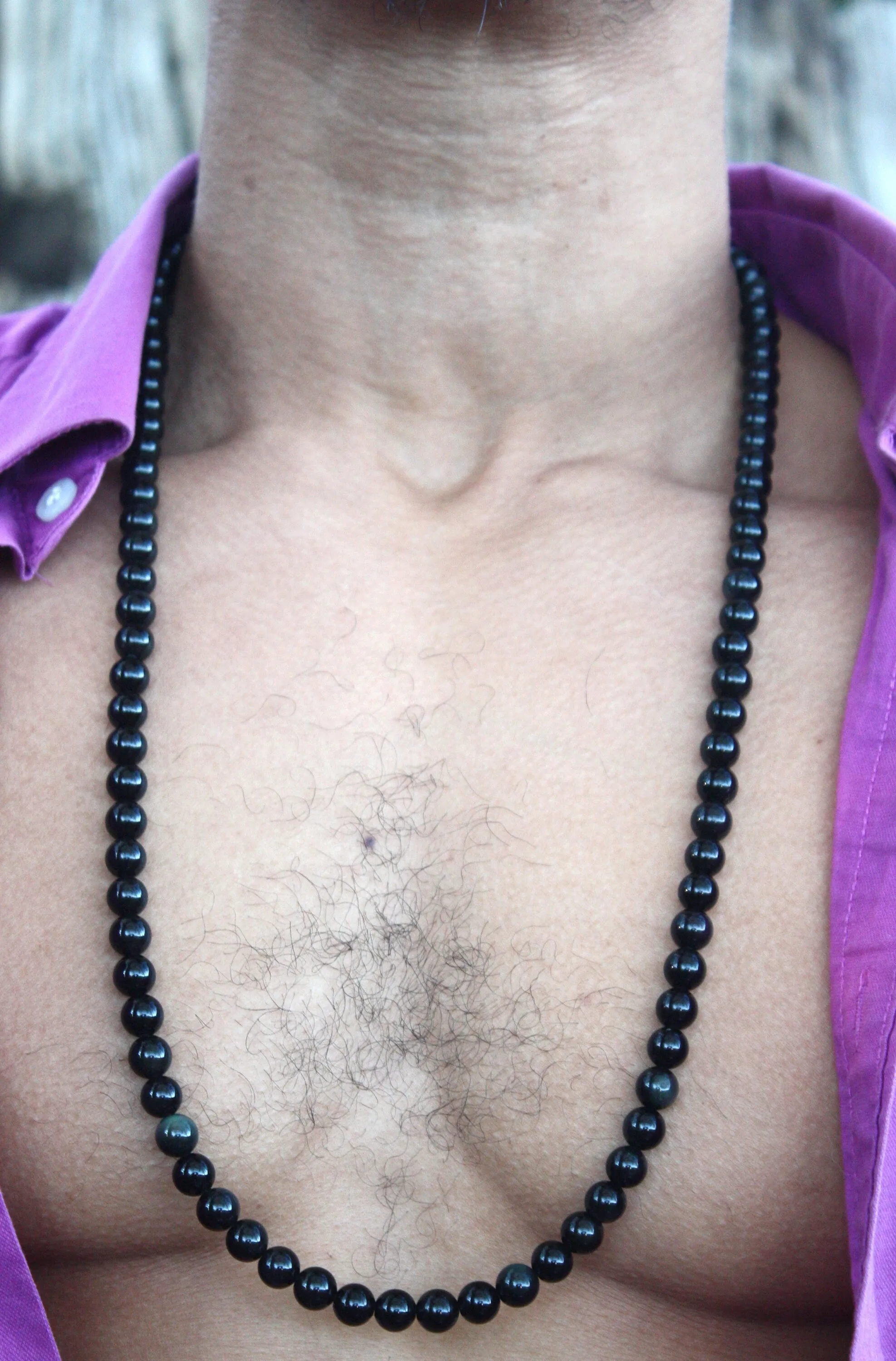 Black Obsidian Necklace  6/8/10/12/14mm Bead Diameter