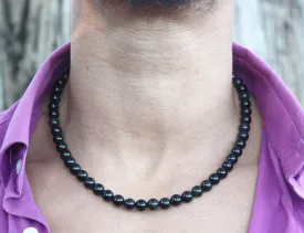 Black Obsidian Necklace  6/8/10/12/14mm Bead Diameter