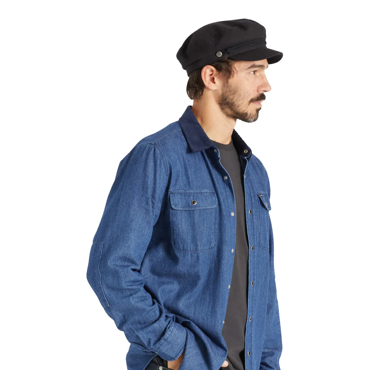 Brixton Fiddler Cap Black Herringbone