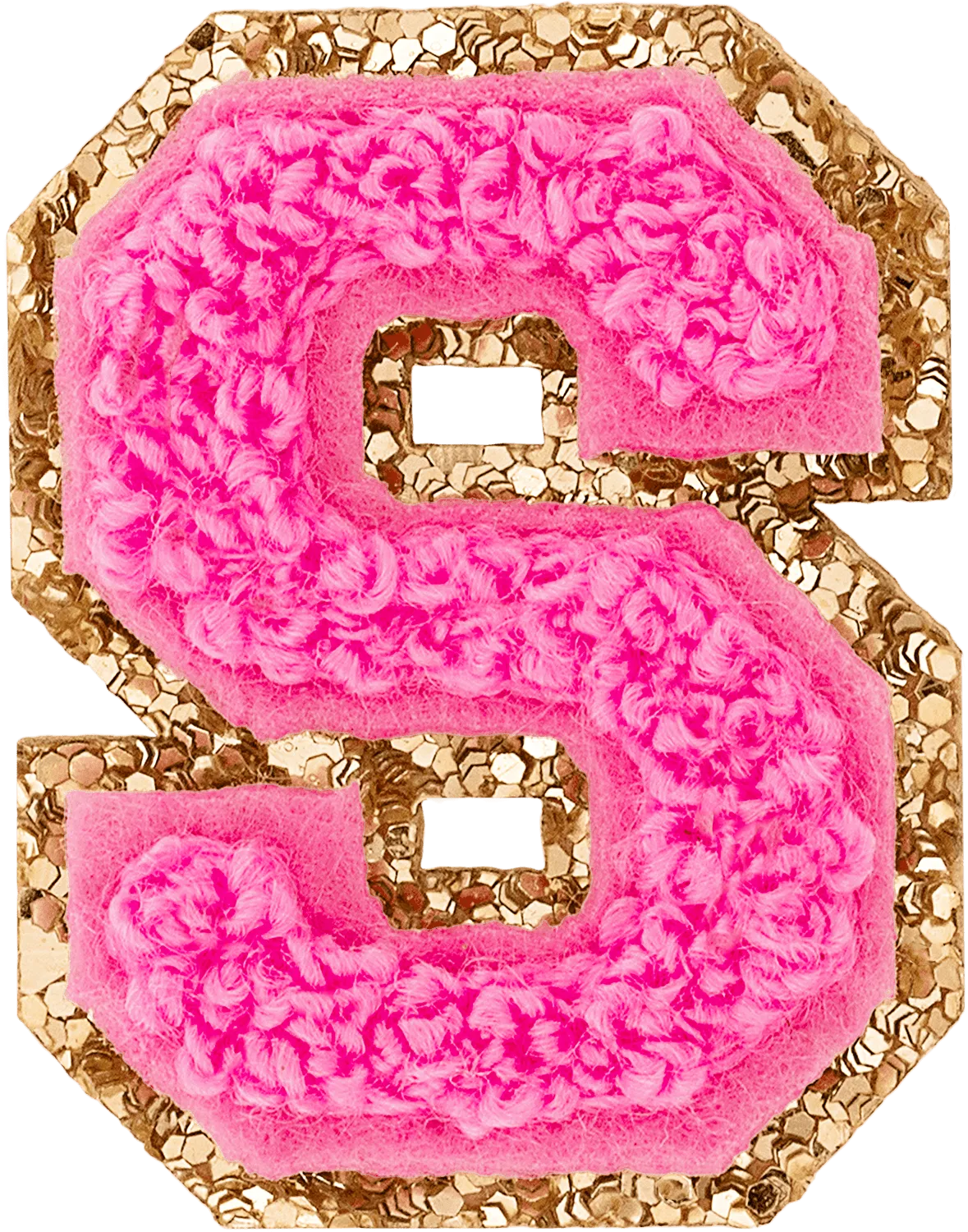 Bubblegum Mini Glitter Varsity Letter Patch