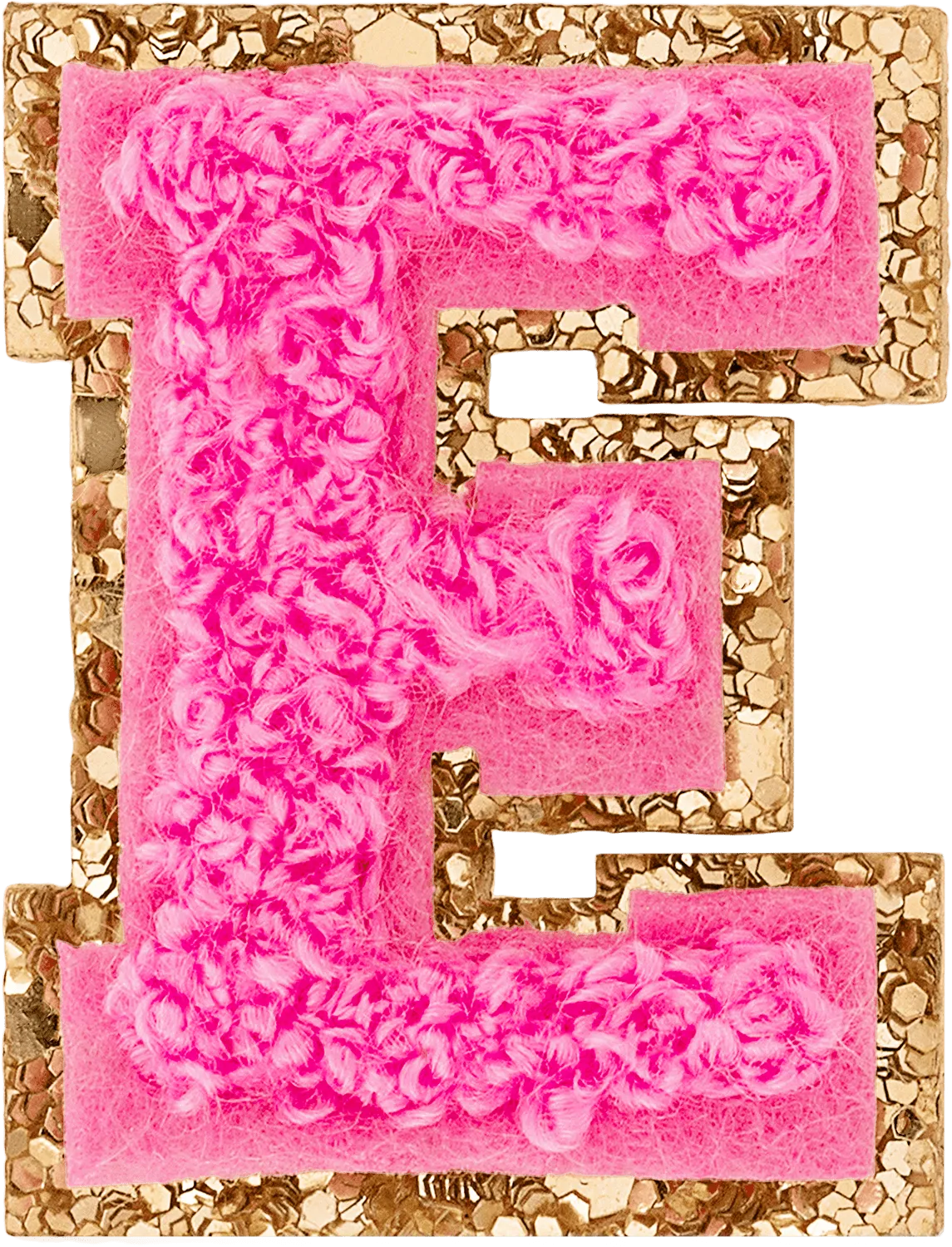 Bubblegum Mini Glitter Varsity Letter Patch