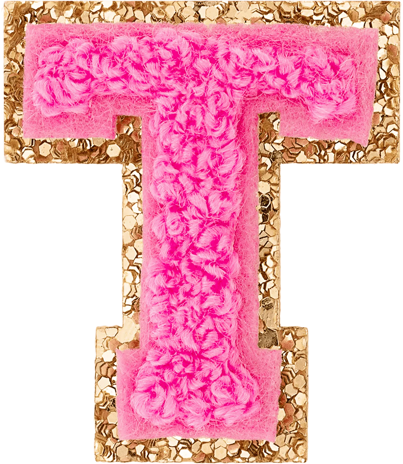Bubblegum Mini Glitter Varsity Letter Patch