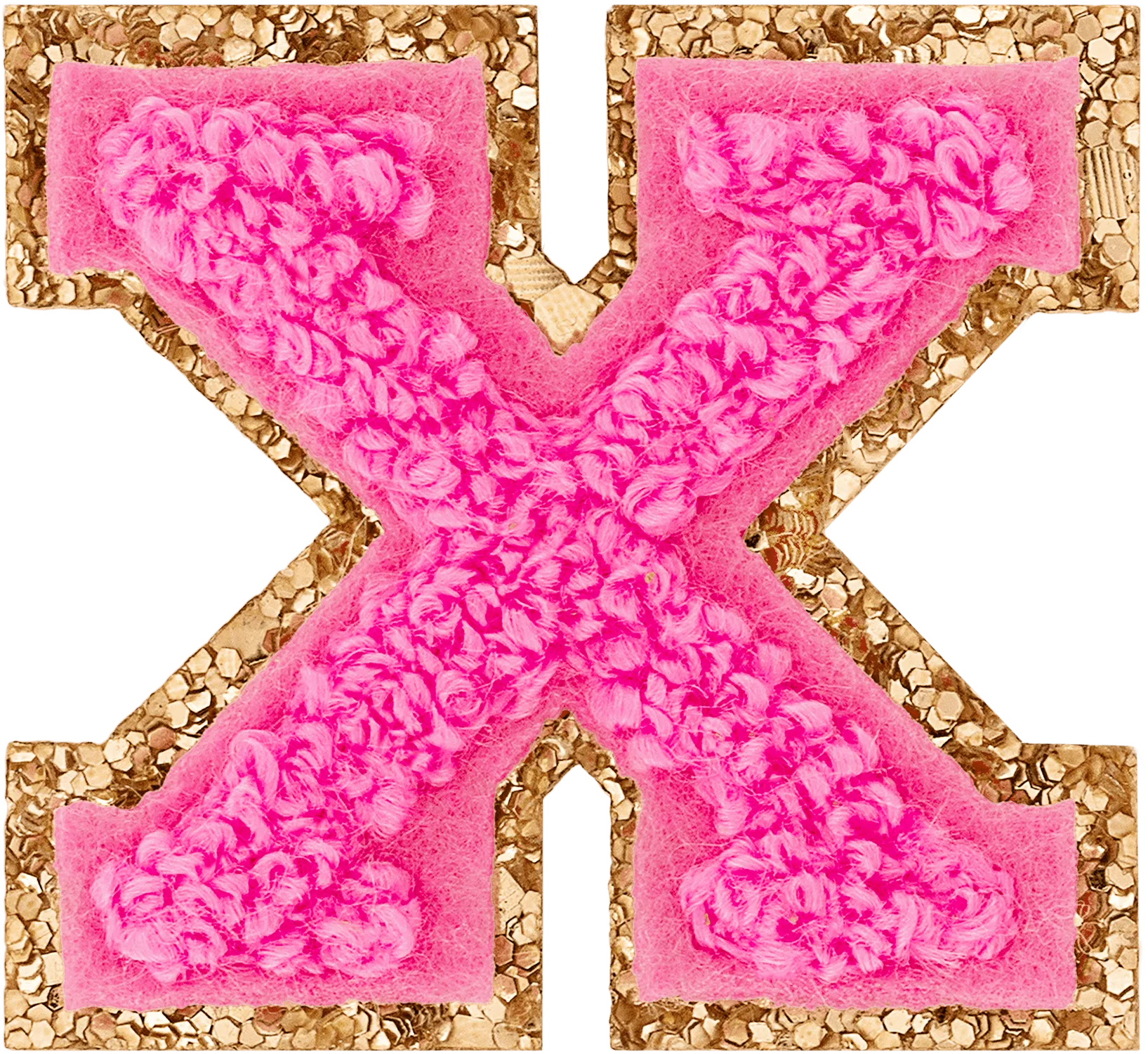 Bubblegum Mini Glitter Varsity Letter Patch