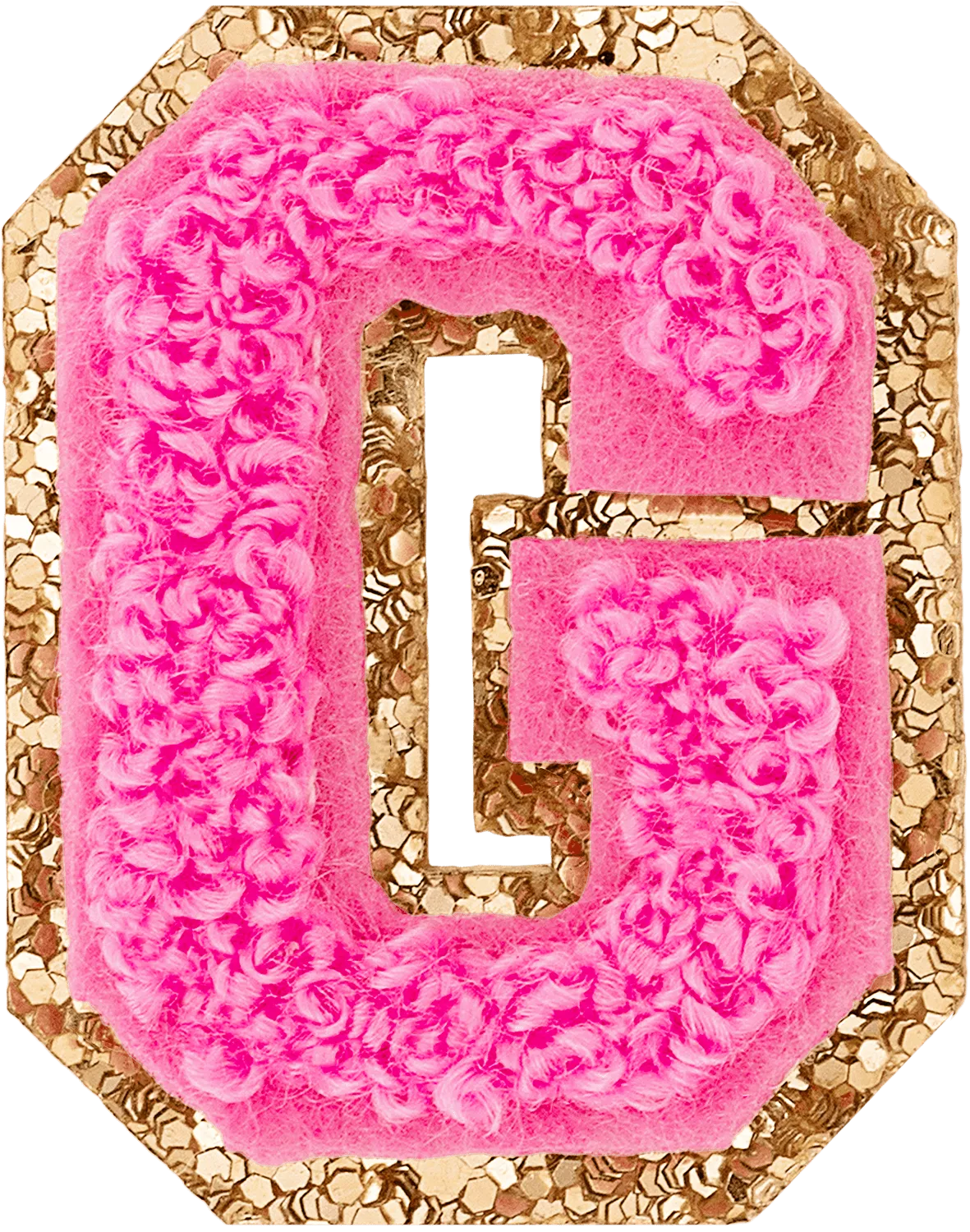 Bubblegum Mini Glitter Varsity Letter Patch