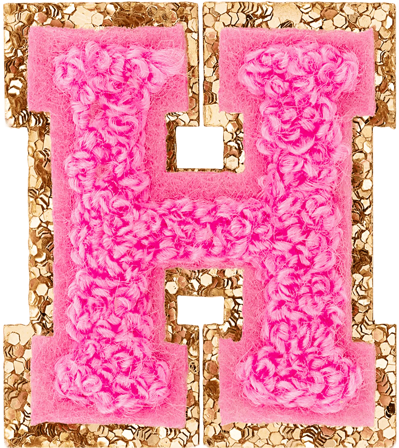 Bubblegum Mini Glitter Varsity Letter Patch