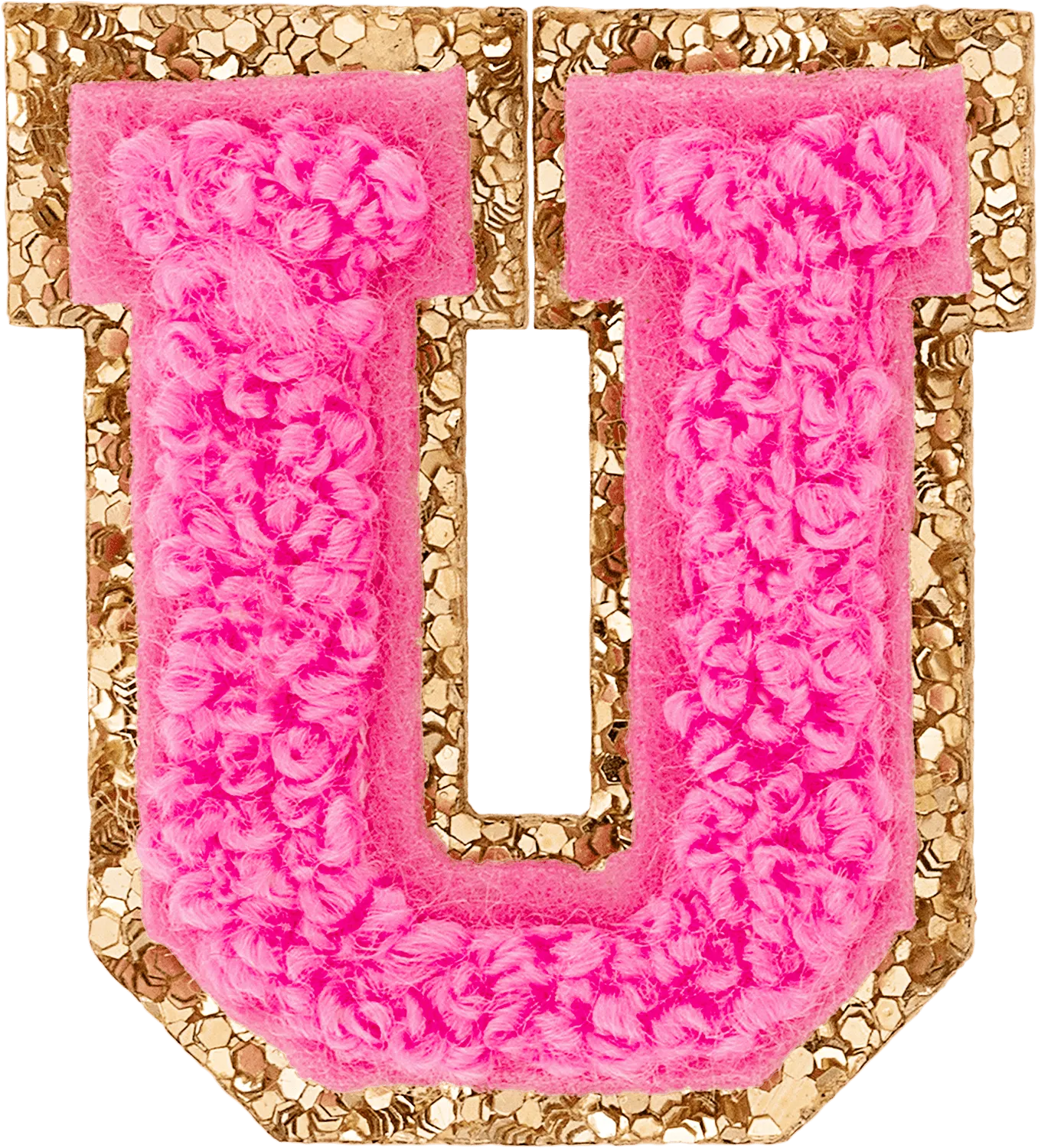 Bubblegum Mini Glitter Varsity Letter Patch