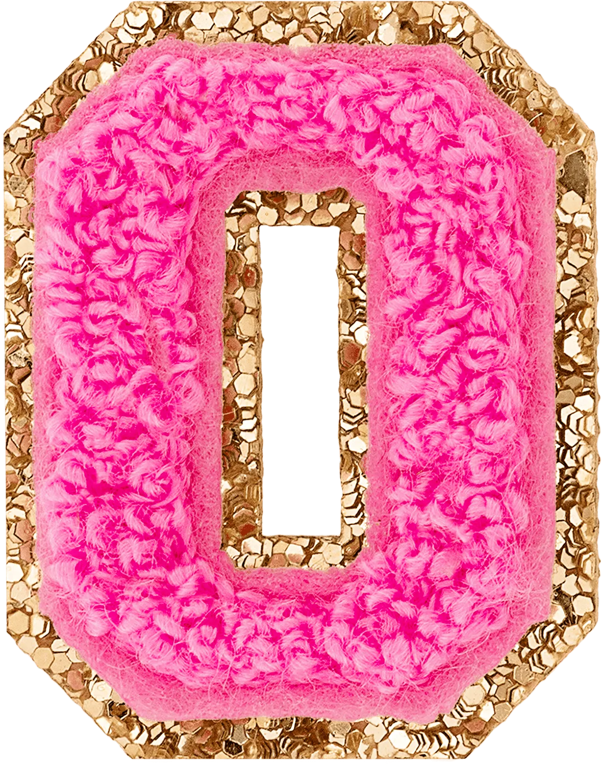 Bubblegum Mini Glitter Varsity Letter Patch