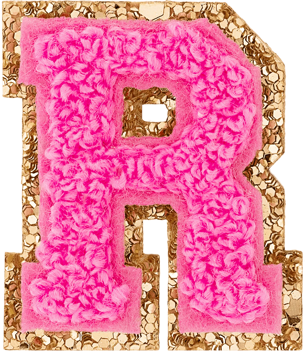 Bubblegum Mini Glitter Varsity Letter Patch
