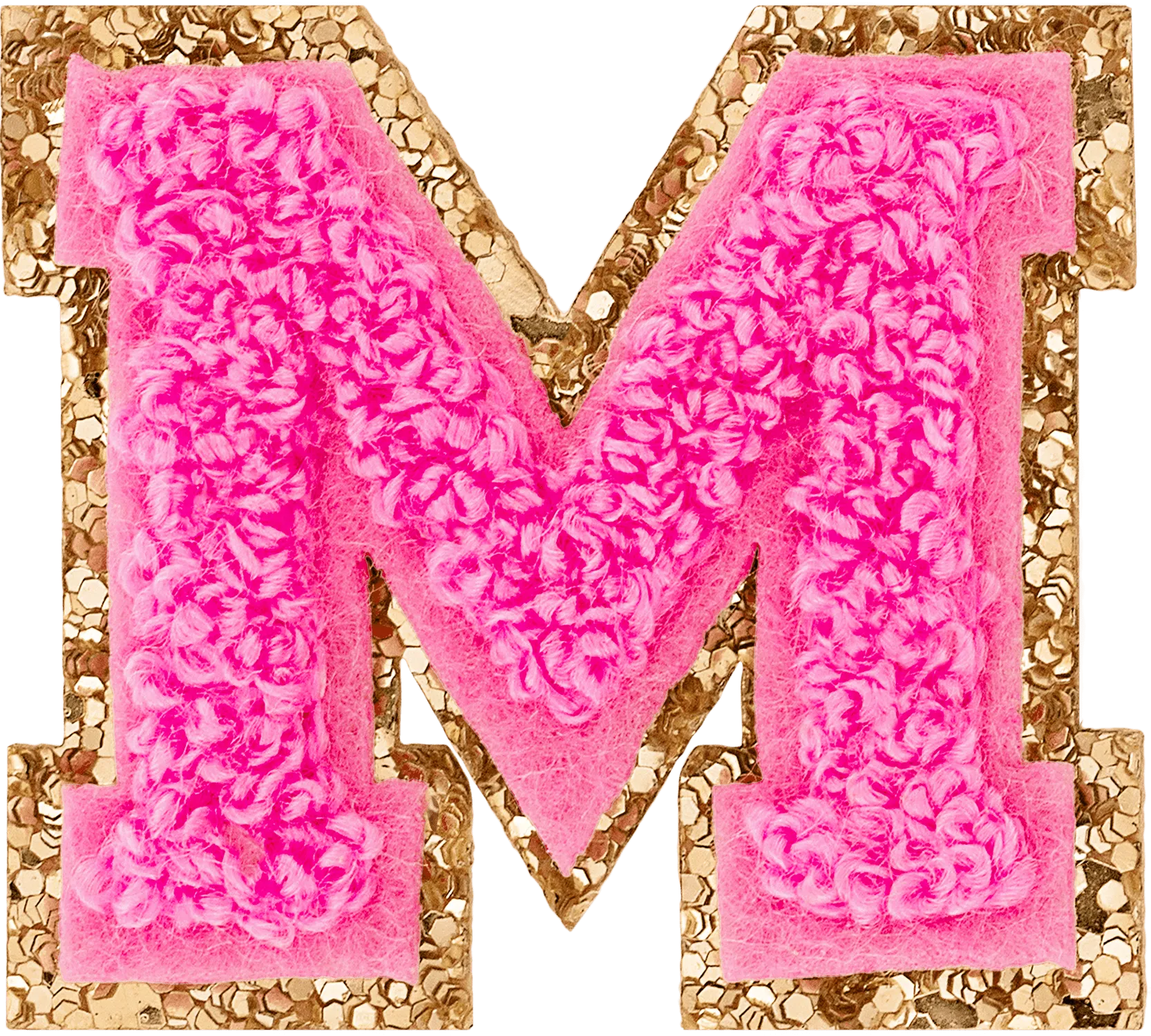Bubblegum Mini Glitter Varsity Letter Patch