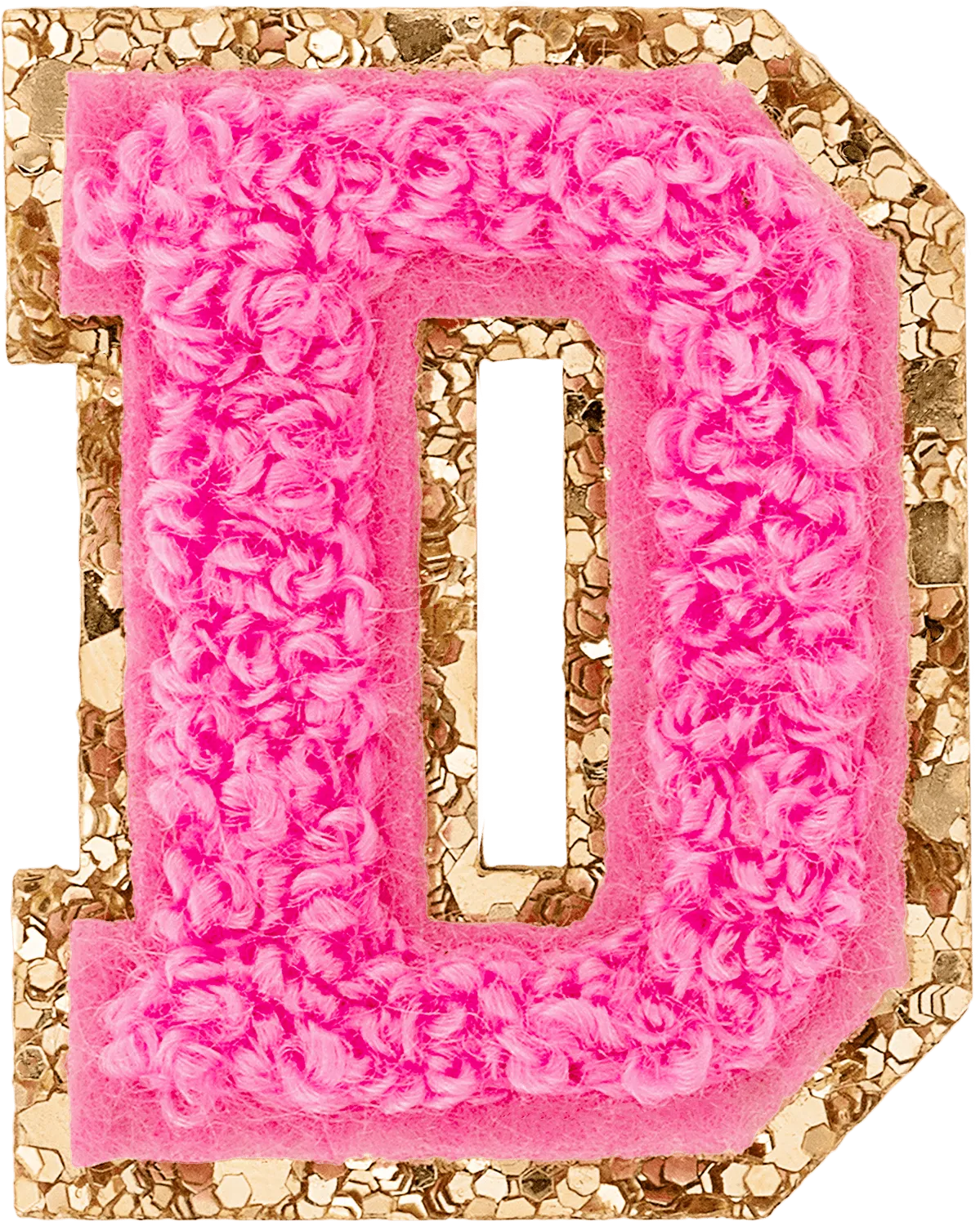 Bubblegum Mini Glitter Varsity Letter Patch