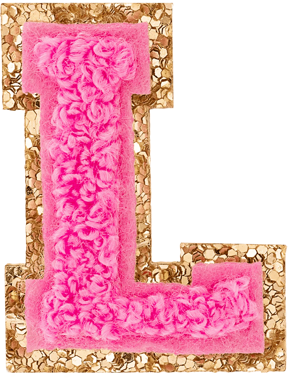 Bubblegum Mini Glitter Varsity Letter Patch