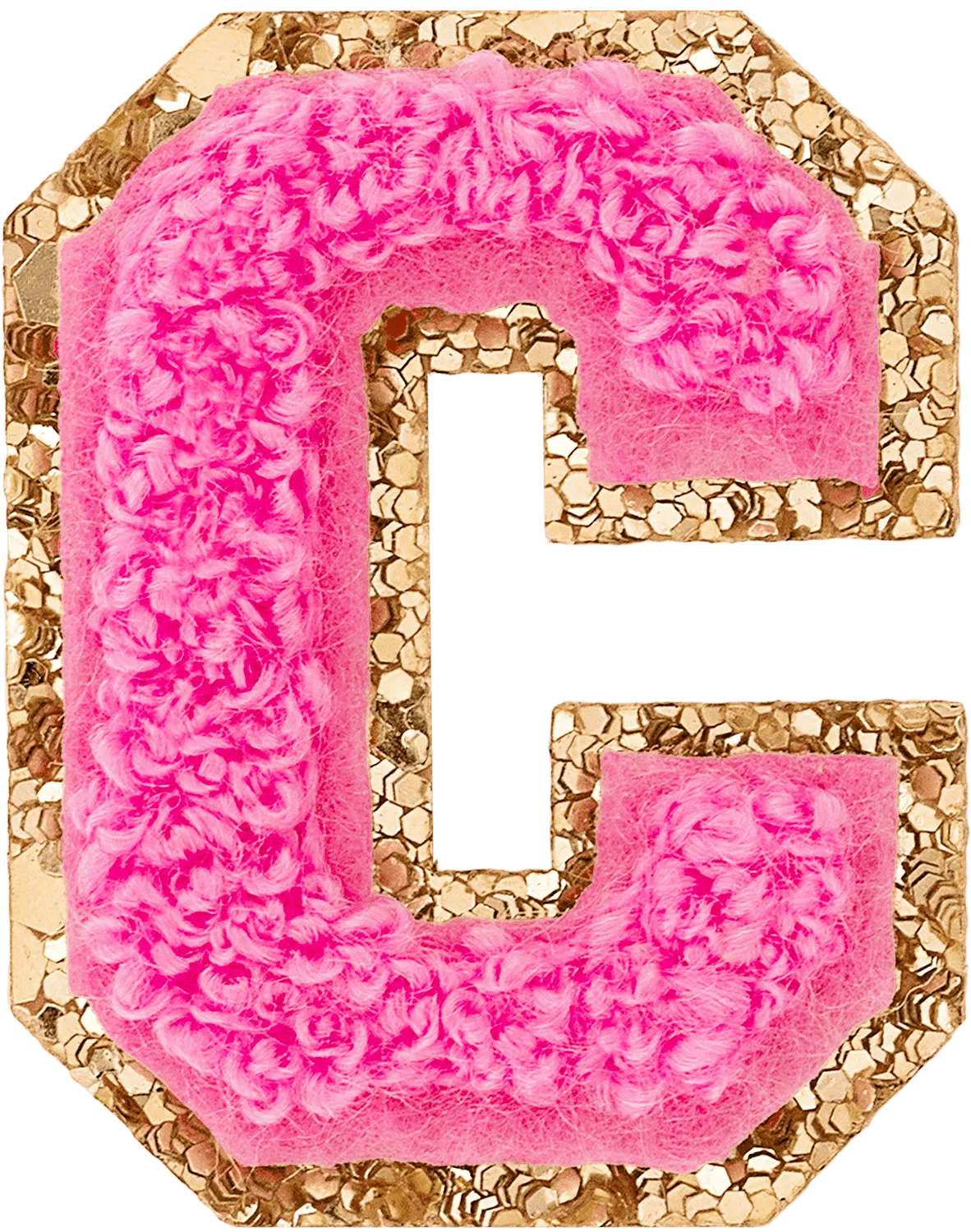 Bubblegum Mini Glitter Varsity Letter Patch