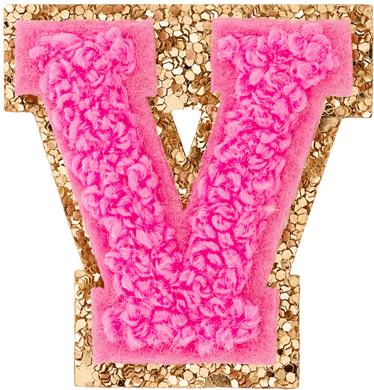 Bubblegum Mini Glitter Varsity Letter Patch