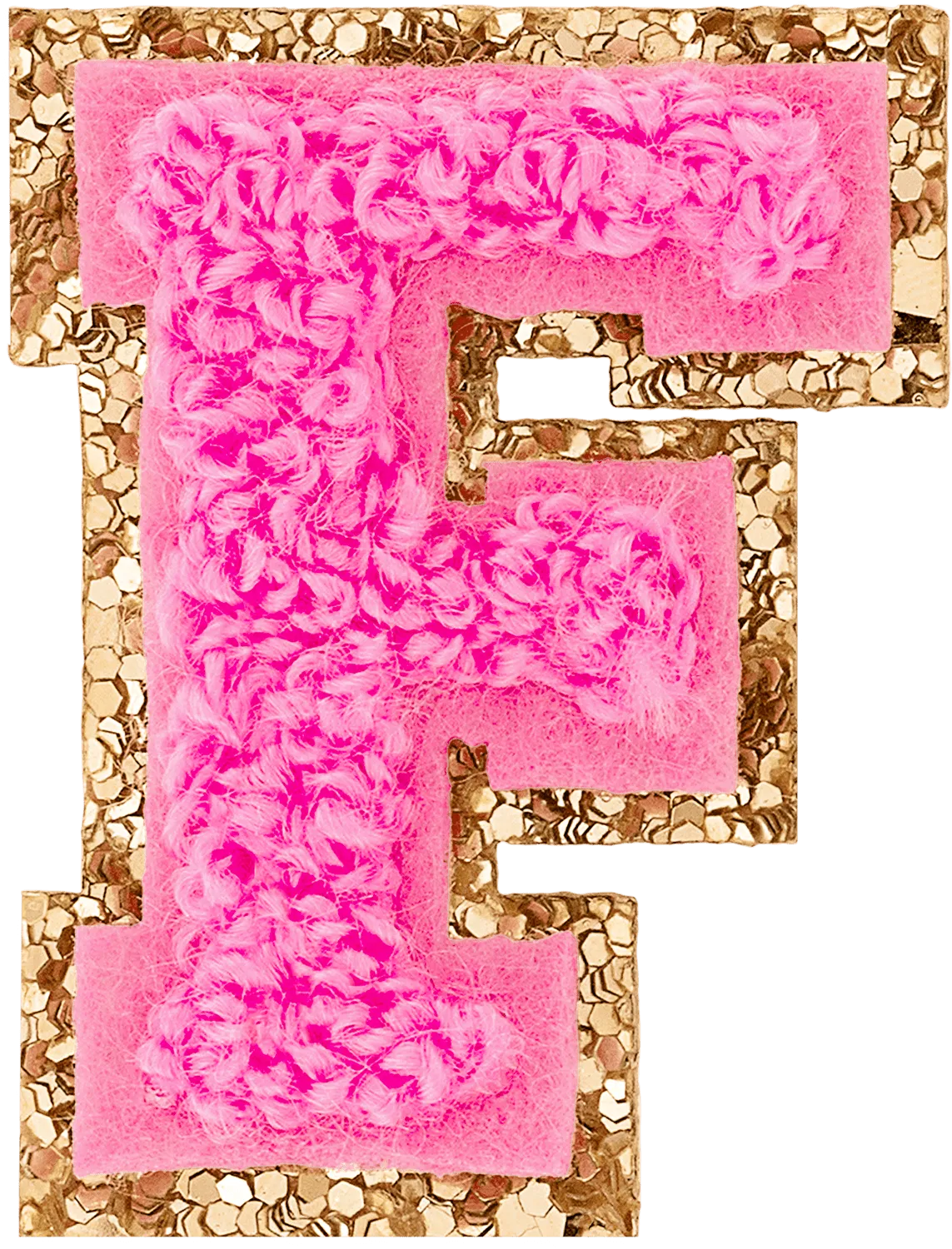 Bubblegum Mini Glitter Varsity Letter Patch