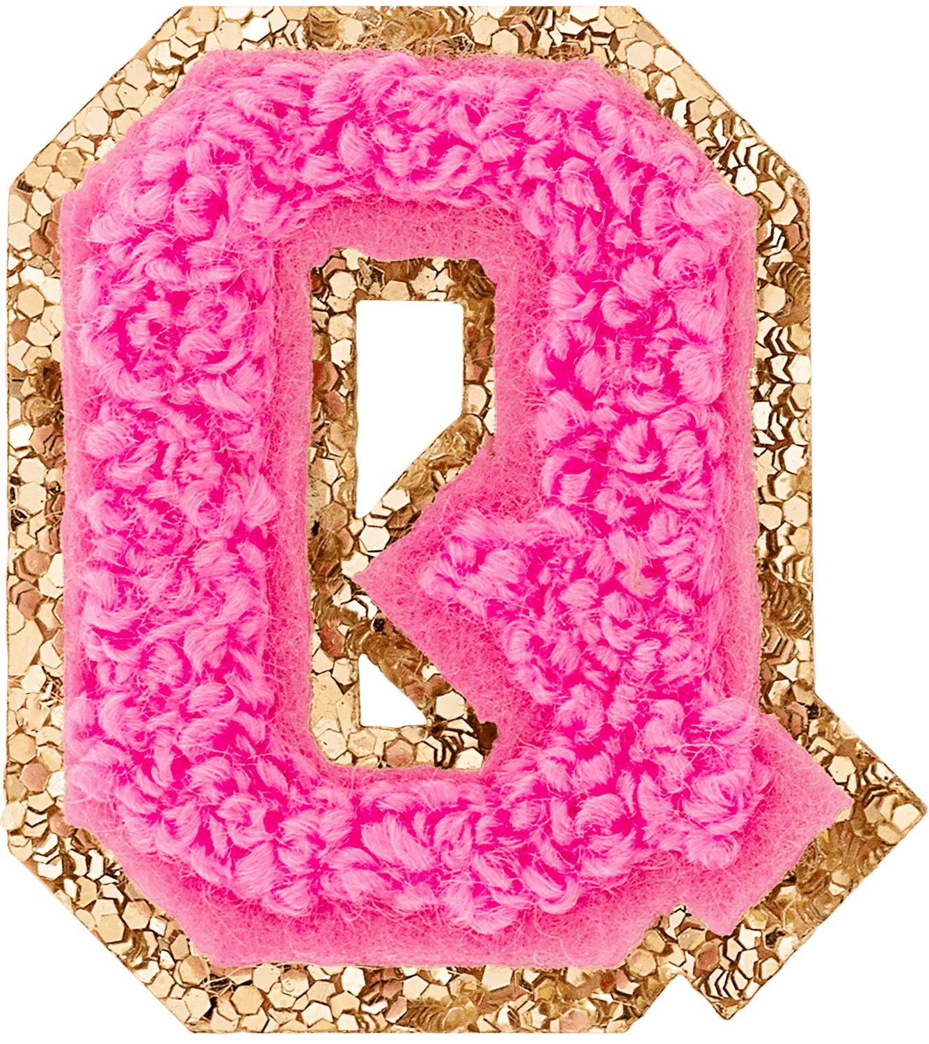 Bubblegum Mini Glitter Varsity Letter Patch