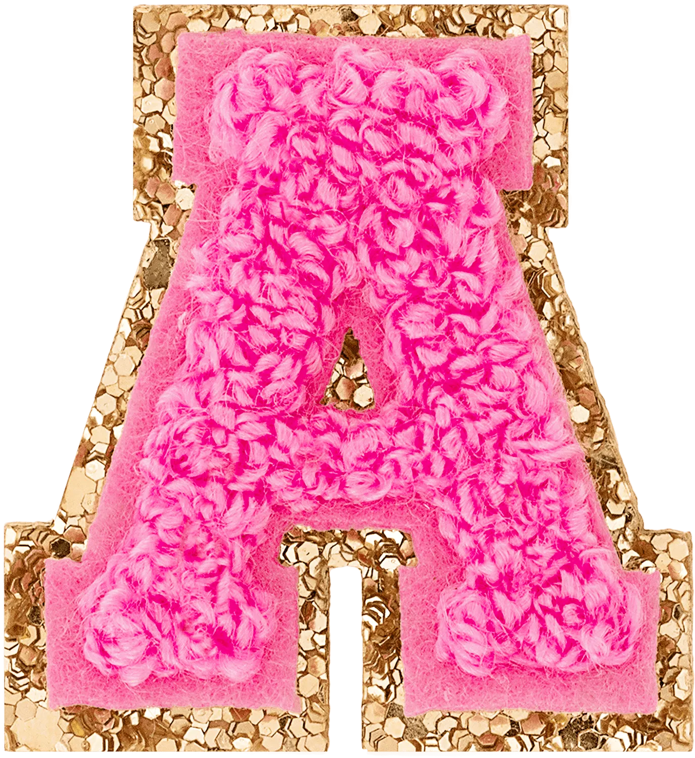 Bubblegum Mini Glitter Varsity Letter Patch